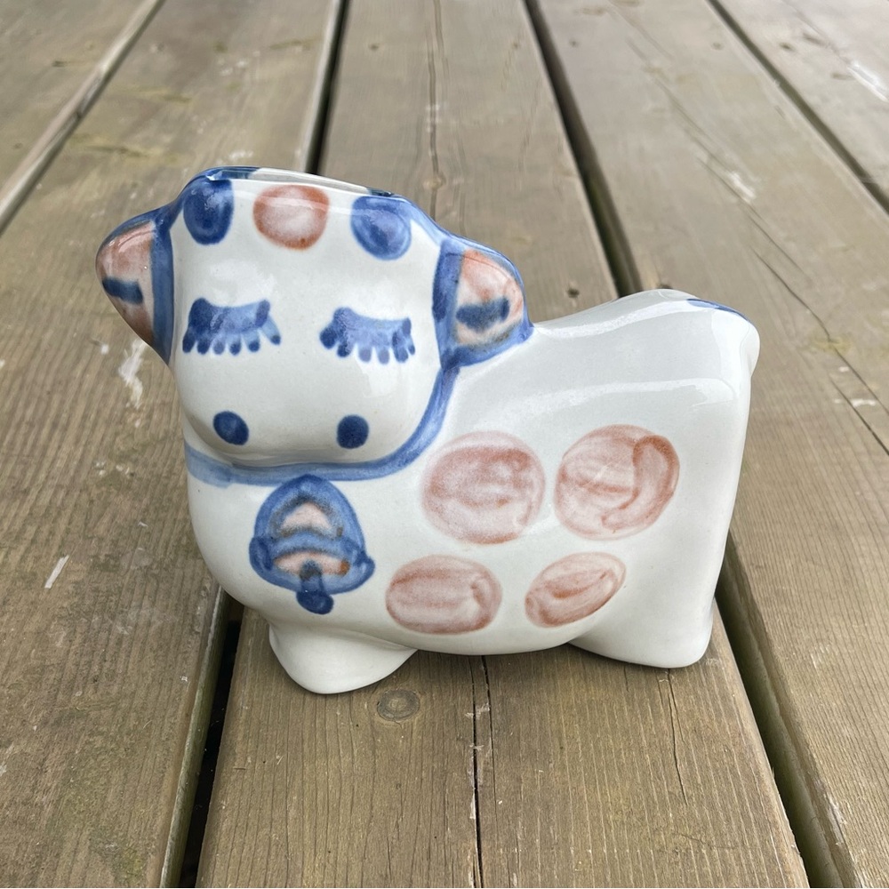 M.A. Hadley Pottery Cow Coin Bank Made in Louisville, Kentucky, USA